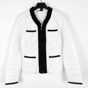 quilted puffer jacket women's golf ribbed knit zip-up padded coat nylon